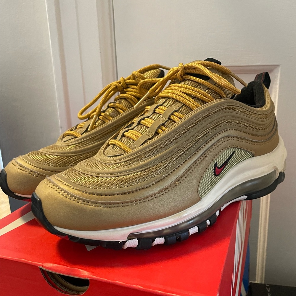 Nike Air Max 97 Metallic Gold with Black Accents